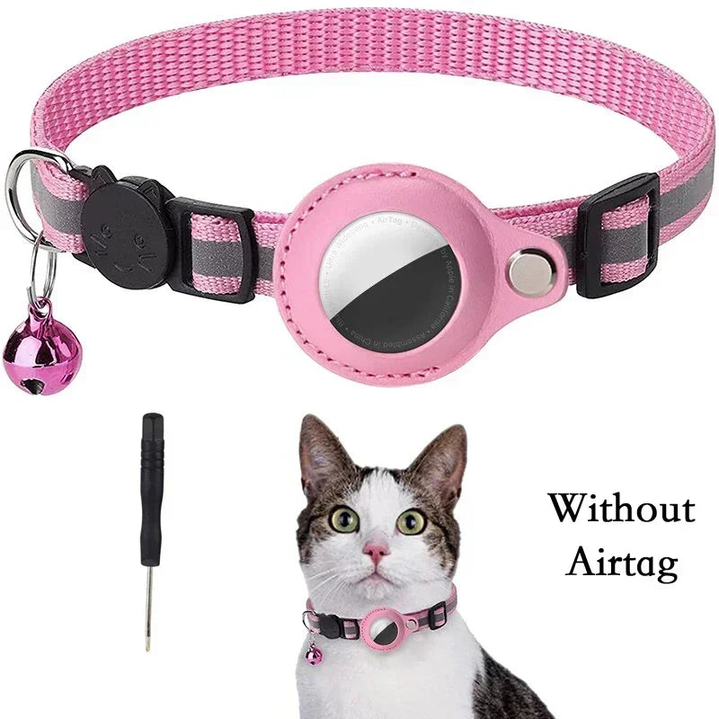 Reflective Anti-Lost Cat Collar for Apple Airtag with Bell