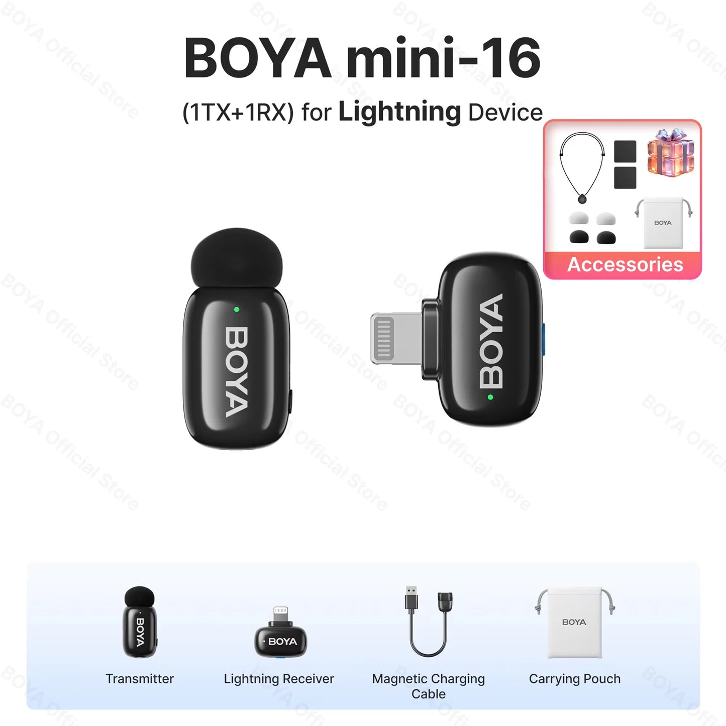 BOYA Mini Wireless Lavalier Microphone for iOS & Android