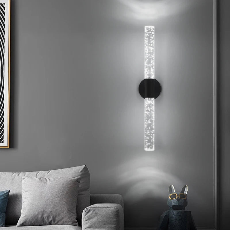 Nordic Bubbles Crystal Rod LED Wall Lamp – Modern Elegance