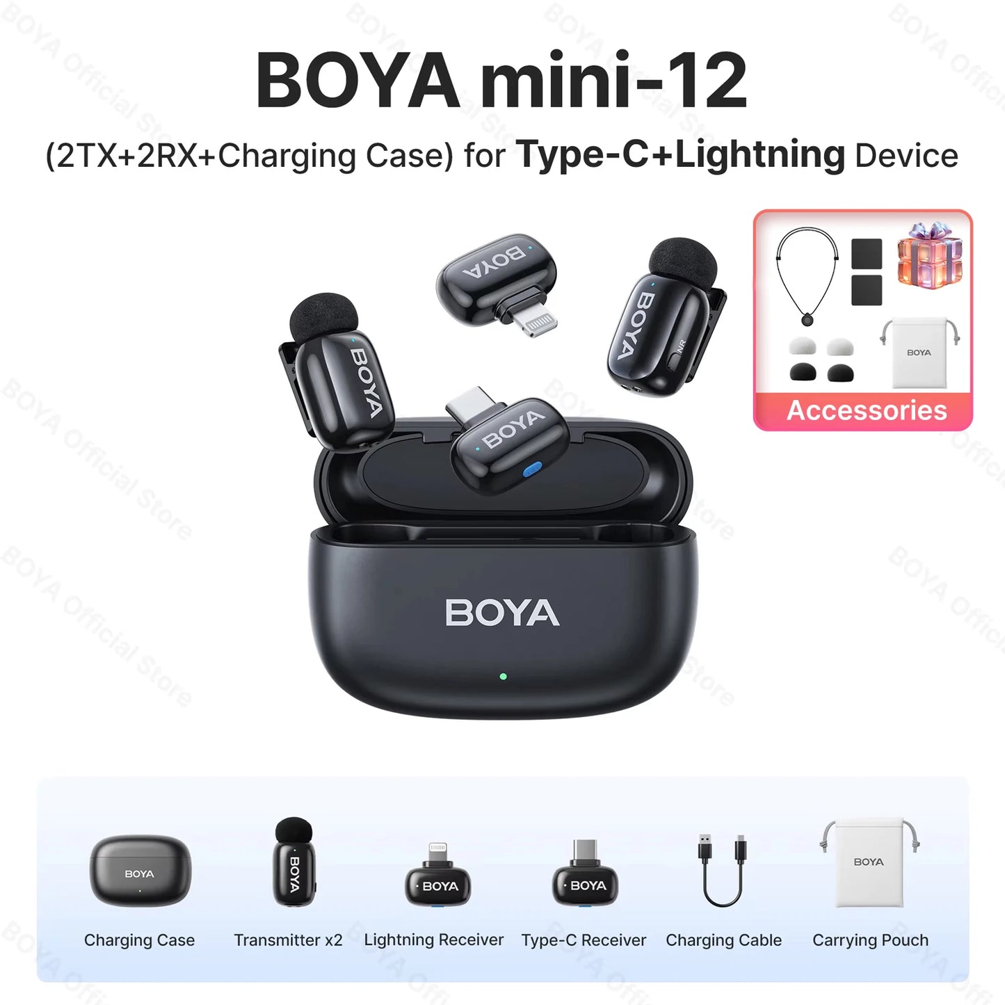 BOYA Mini Wireless Lavalier Microphone for iOS & Android