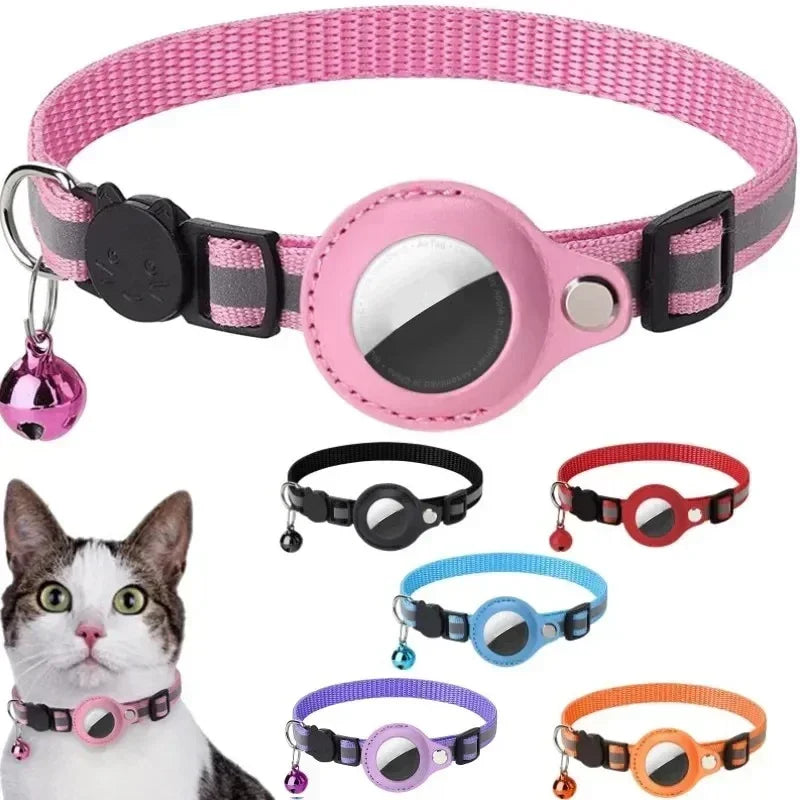 Reflective Anti-Lost Cat Collar for Apple Airtag with Bell