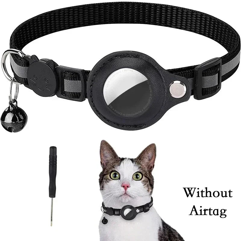 Reflective Anti-Lost Cat Collar for Apple Airtag with Bell