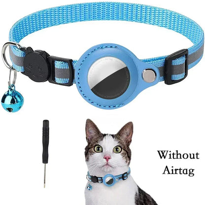 Reflective Anti-Lost Cat Collar for Apple Airtag with Bell