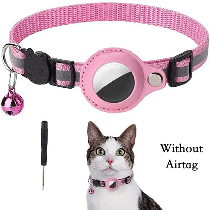Reflective Anti-Lost Cat Collar for Apple Airtag with Bell