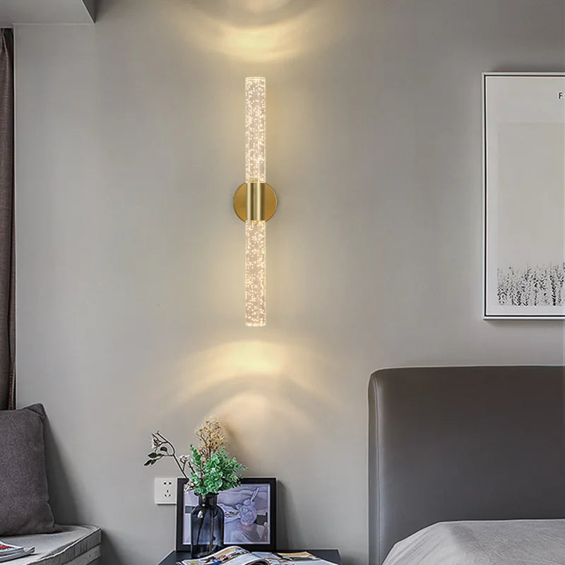 Nordic Bubbles Crystal Rod LED Wall Lamp – Modern Elegance