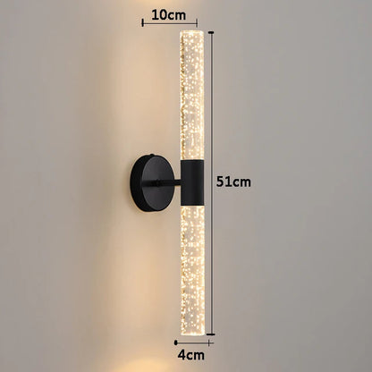 Nordic Bubbles Crystal Rod LED Wall Lamp – Modern Elegance