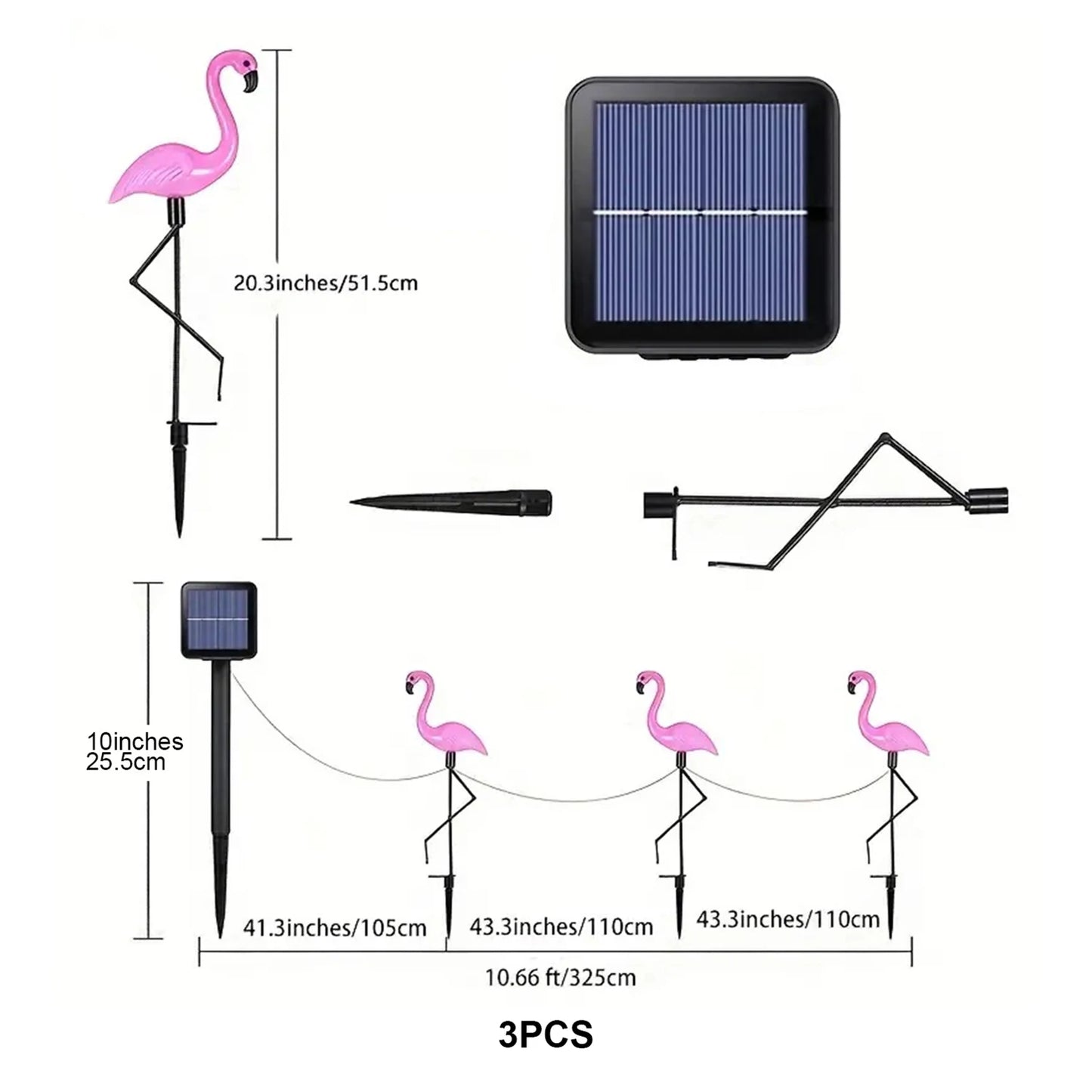 Solar Flamingo Garden Lights – Festive Outdoor Decoration (1Pc/3Pcs)