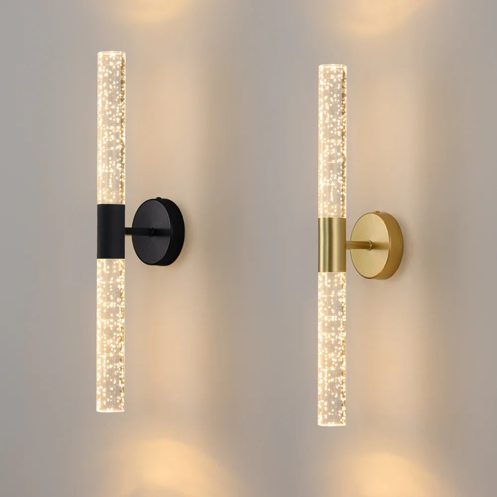 Nordic Bubbles Crystal Rod LED Wall Lamp – Modern Elegance