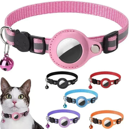 Reflective Anti-Lost Cat Collar for Apple Airtag with Bell