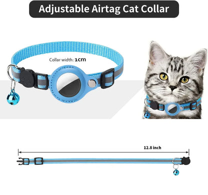 Reflective Anti-Lost Cat Collar for Apple Airtag with Bell